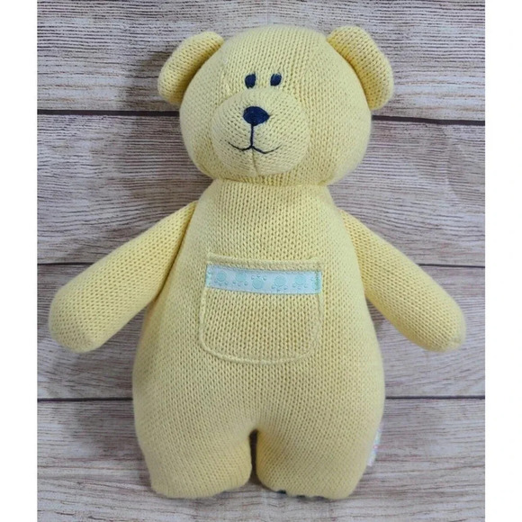 Vintage Gymboree Plush Knit Teddy Bear Stuffed Animal Toy Yellow 12" - Picture 1 of 7